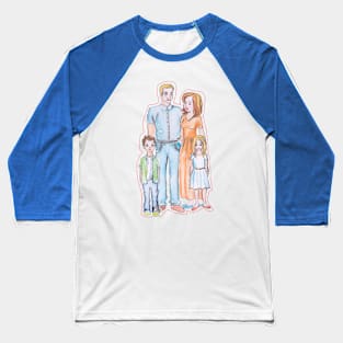 Watercolor Mom & Dad Baseball T-Shirt